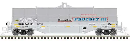 Atlas Model Railroad 50004880 N Scale 42' Coil Steel Car with Fishbelly Side Sill - Ready to Run - Master(R) -- GE Railcar DLRX 166297 (gray, blue, red)