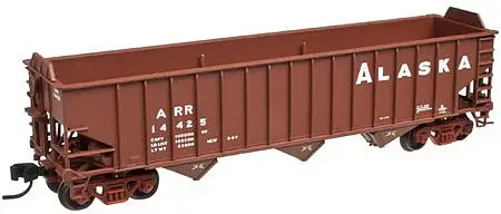 Atlas Model Railroad 50004897 N Scale Pullman-Standard 2750 3-Bay Hopper - Ready to Run - Master(R) -- Alaska Railroad 14402 (Boxcar Red, white)