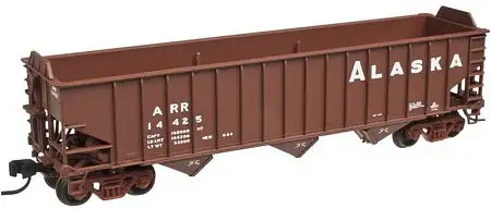 Atlas Model Railroad 50004898 N Scale Pullman-Standard 2750 3-Bay Hopper - Ready to Run - Master(R) -- Alaska Railroad 14411 (Boxcar Red, white)