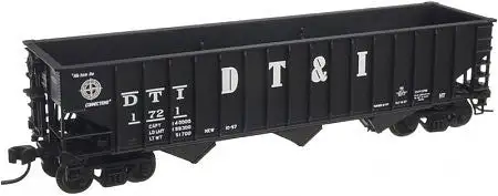 Atlas Model Railroad 50004911 N Scale Pullman-Standard 2750 3-Bay Hopper - Ready to Run - Master(R) -- Detroit, Toledo and Ironton 1733 (black, white)