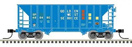 Atlas Model Railroad 50005384 N Scale Greenville 100-Ton 2-Bay Hopper - Ready to Run - Master(TM) -- Southern Pacific #465375 (Ex-GVSR; blue, yellow, red)