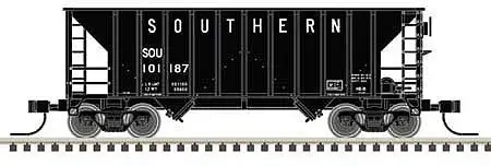Atlas Model Railroad 50005387 N Scale Greenville 100-Ton 2-Bay Hopper - Ready to Run - Master(TM) -- Southern Railway #100814 (black, white)
