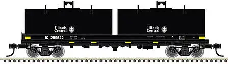 Atlas Model Railroad 50005721 N Scale Cushion Coil Car with Round Hoods - Ready to Run - Master(R) -- Illinois Central 299622 (black, white)