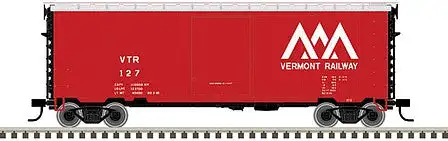 Atlas Model Railroad 50005772 N Scale PS-1 40' Boxcar, 6' Door - Ready to Run - Master(R) -- Vermont Railway 127 (red, white)