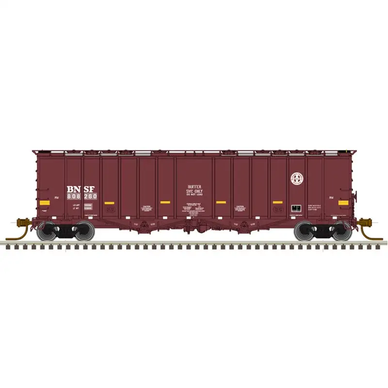 Atlas Model Railroad 50005807 N Scale 4180 Airslide Covered Hopper - Ready to Run - Master(R) -- BNSF Railway 808044 (Boxcar Red, Buffer Service)