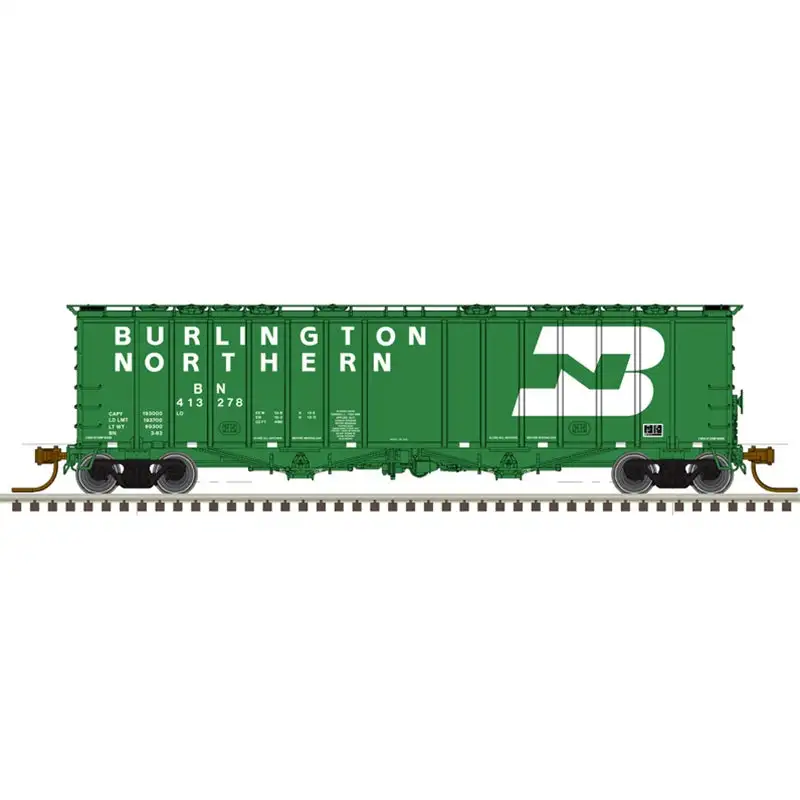 Atlas Model Railroad 50005811 N Scale 4180 Airslide Covered Hopper - Ready to Run - Master(R) -- Burlington Northern 413278 (green, white)