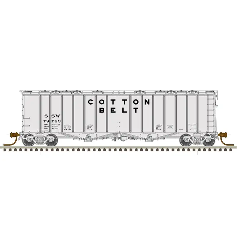 Atlas Model Railroad 50005816 N Scale 4180 Airslide Covered Hopper - Ready to Run - Master(R) -- Cotton Belt SSW 79763 (gray, black)
