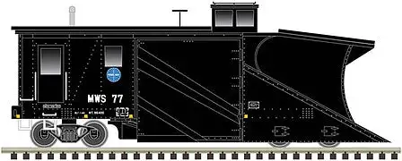 Atlas Model Railroad 50005875 N Scale Russell Snow Plow - Ready to Run - Master(R) -- Pan Am 77 (black, blue)