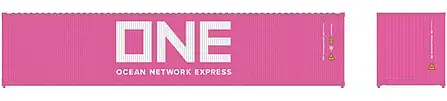 Atlas Model Railroad 50005888 N Scale 40' Standard-Height Container 3-Pack - Assembled -- Ocean Network Express TLLU Set 2 (pink)