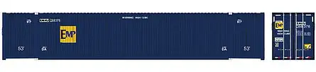Atlas Model Railroad 50005947 N Scale 53' Jindo-CIMC Corrugated Container 3-Pack - Assembled - Master(R) -- EMP Set 2 968402, 968423, 968437 (ex-FEC, blue)