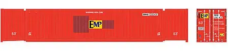 Atlas Model Railroad 50005948 N Scale 53' Jindo-CIMC Corrugated Container 3-Pack - Assembled - Master(R) -- EMP Set 1 200437, 200456, 200471 (ex-HUB, orange)