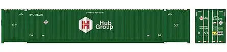 Atlas Model Railroad 50005954 N Scale 53' Jindo-CIMC Corrugated Container 3-Pack - Assembled - Master(R) -- Hub - Union Pacific Set 1 249228, 249249, 249360 (green)