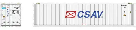 Atlas Model Railroad 50005997 N Scale 40' Reefer Container 3-Pack - Master(R) -- CSAV Set 2 CRLU 7253341, 7253399, 7253450 (white, blue, red)