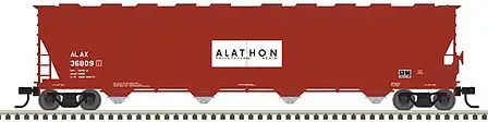 Atlas Model Railroad 50006008 N Scale ACF 5701 Centerflow Plastics Hopper - Ready to Run - Master(R) -- Cain Chemicals ALAX 36809 (red, white)