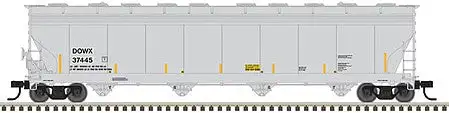 Atlas Model Railroad 50006010 N Scale ACF 5701 Centerflow Plastics Hopper - Ready to Run - Master(R) -- Dow Chemical DOWX 37445 (2016 repaint, gray)