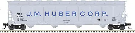Atlas Model Railroad 50006014 N Scale ACF 5701 Centerflow Plastics Hopper - Ready to Run - Master(R) -- J.M. Huber Corp. ACFX 97883 (gray, blue)