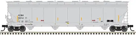 Atlas Model Railroad 50006018 N Scale ACF 5701 Centerflow Plastics Hopper - Ready to Run - Master(R) -- Union Carbide CCBX 58052 (gray)