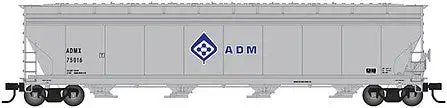 Atlas Model Railroad 50006025 N Scale ACF 5701 Centerflow Grain Hopper - Ready to Run - Master(R) -- ADM 75027 (gray, blue, Molecule Logo)