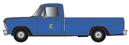 Atlas Model Railroad 60000119 N Scale 1973 Ford(R) F-100 Pickup Truck 2-Pack - Assembled -- Chessie System (blue, yellow)