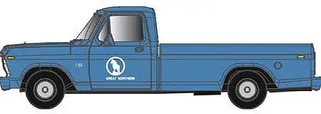 Atlas Model Railroad 60000127 N Scale 1973 Ford F-100 Pickup Truck 2-Pack - Assembled -- Great Northern (blue)