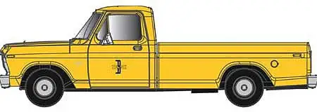 Atlas Model Railroad 60000128 N Scale 1973 Ford F-100 Pickup Truck 2-Pack - Assembled -- Boston and Maine (yellow)