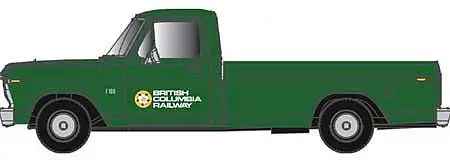 Atlas Model Railroad 60000132 N Scale 1973 Ford F-100 Pickup Truck 2-Pack - Assembled -- British Columbia Railway (green)