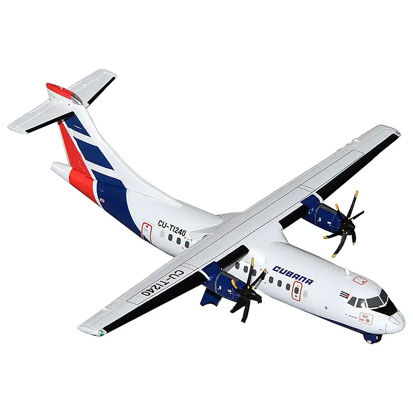 ATR 42-500 Commercial Aircraft "Cubana" (CU-T1240) White with Blue and Red Tail "Gemini 200" Series 1/200 Diecast Model Airplane by GeminiJets