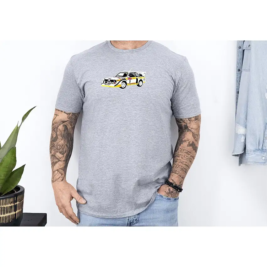 Audi Quattro S1 #5 W. Roehrl - Ch. Geistdoerfer Winner Rally San Remo (1985) Underpainting Graphic - Unisex T-Shirt