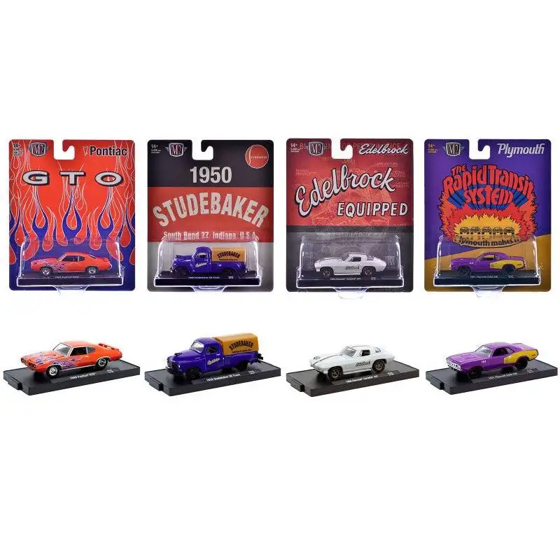 "Auto-Drivers" Set of 4 pieces in Blister Packs Release 123 Limited Edition to 9600 pieces Worldwide 1/64 Diecast Model Cars by M2 Machines