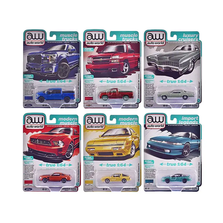 Auto World Premium 2025 Release 1 Set B of 6 pieces 1/64 Diecast Model Cars by Auto World