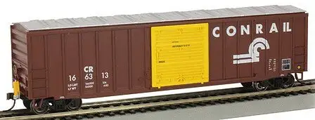 Bachmann 14907 HO Scale ACF 50'6" Outside-Braced Boxcar - Flashing Rear End Device - Ready-to-Run -- Conrail #166313 (Boxcar Red, white)