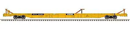 Atlas 50005540 N Scale ACF 89' F89-J Flatcar with Triple Hitches - Ready to Run -- TTX RTTX 601325 (yellow, black)