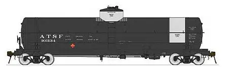 American Limited Models 1848 HO Scale GATC Welded Tank Car - Ready to Run -- Santa Fe 101157 (Early Scheme, black, white, Diesel Fuel Service)