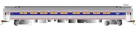 Bachmann 13119 HO Scale Amfleet 85' Coach - Ready to Run - Silver Series(R) -- AMTrak (Phase IV, Business Class, silver, blue, red)