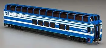 Bachmann 13345 HO Scale Colorado Railcar 89' Full-Dome - Ready to Run - Silver Series(R) -- Denali Princess "Sanford" A Car (Blue, white)
