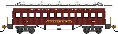 Bachmann 13409 HO Scale 1860 - 1880 Wood Coach - Ready to Run - Silver Series(R) -- Durango & Silverton #270 "Yankee Girl" (red)