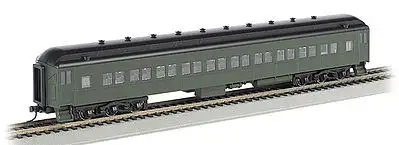Bachmann 13708 HO Scale 72' Heavyweight Coach - Ready to Run -- Painted, Unlettered, (Pullman Green, black)
