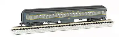 Bachmann 13753 N Scale 72' Heavyweight Coach w/Lights - Ready to Run -- Baltimore & Ohio (blue, gray, black)