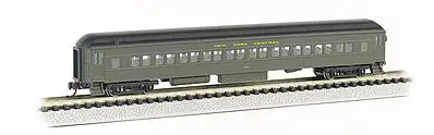 Bachmann 13754 N Scale 72' Heavyweight Coach w/Lights - Ready to Run -- New York Central (Pullman Green, black)