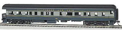 Bachmann 13803 HO Scale 72' Heavyweight Observation - Ready to Run -- Baltimore & Ohio #130 (blue, gray, black)