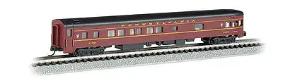 Bachmann 14351 N Scale 85' Smooth-Side Boat-Tail Observation w/Lighting - Ready to Run -- Pennsylvania Railroad (Tuscan, black)