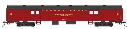 Bachmann 14401 HO Scale 72' Smooth-Side Baggage - Ready to Run -- Pennsylvania Railroad #9230 (Tuscan, black)