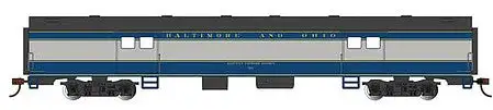 Bachmann 14402 HO Scale 72' Smooth-Side Baggage - Ready to Run -- Baltimore & Ohio #763 (blue, gray, black)