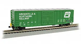 Bachmann 14905 HO Scale ACF 50'6" Outside-Braced Boxcar - Flashing Rear End Device - Ready to Run -- Greenville & Northern #8935 (green, white)