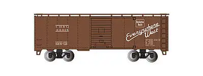 Bachmann 15003 HO Scale Steam-Era 40' Steel Boxcar - Ready to Run - Silver Series(R) -- Chicago, Burlington & Quincy (Boxcar Red, Everywhere West Slogan)