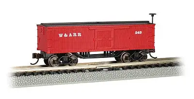 Bachmann 15654 N Scale Old-Time Wood Boxcar - Ready to Run -- Western & Atlantic 249 (Boxcar Red, black)