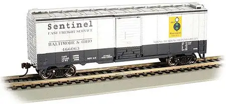 Bachmann 16005 HO Scale Pullman-Standard PS-1 40' Steel Boxcar - Ready to Run - Silver Series(R) -- Baltimore & Ohio #466063 (Sentinel Service)