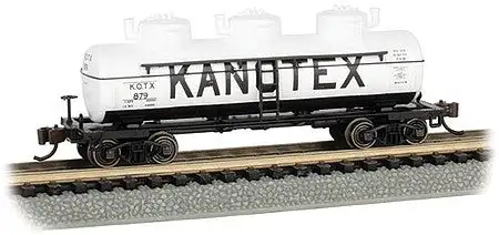 Bachmann 17157 N Scale 3-Dome Tank Car - Ready to Run - Silver Series(R) -- Kanotex KOTX #879