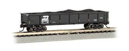 Bachmann 17252 N Scale 40' Steel Gondola with Load - Ready to Run -- Burlington Northern #500043 (black)