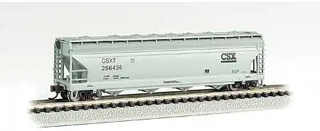 Bachmann 17557 N Scale ACF 4-Bay Center-Flow Covered Hopper - Ready to Run - Silver Series(R) -- CSX Transportation #256436